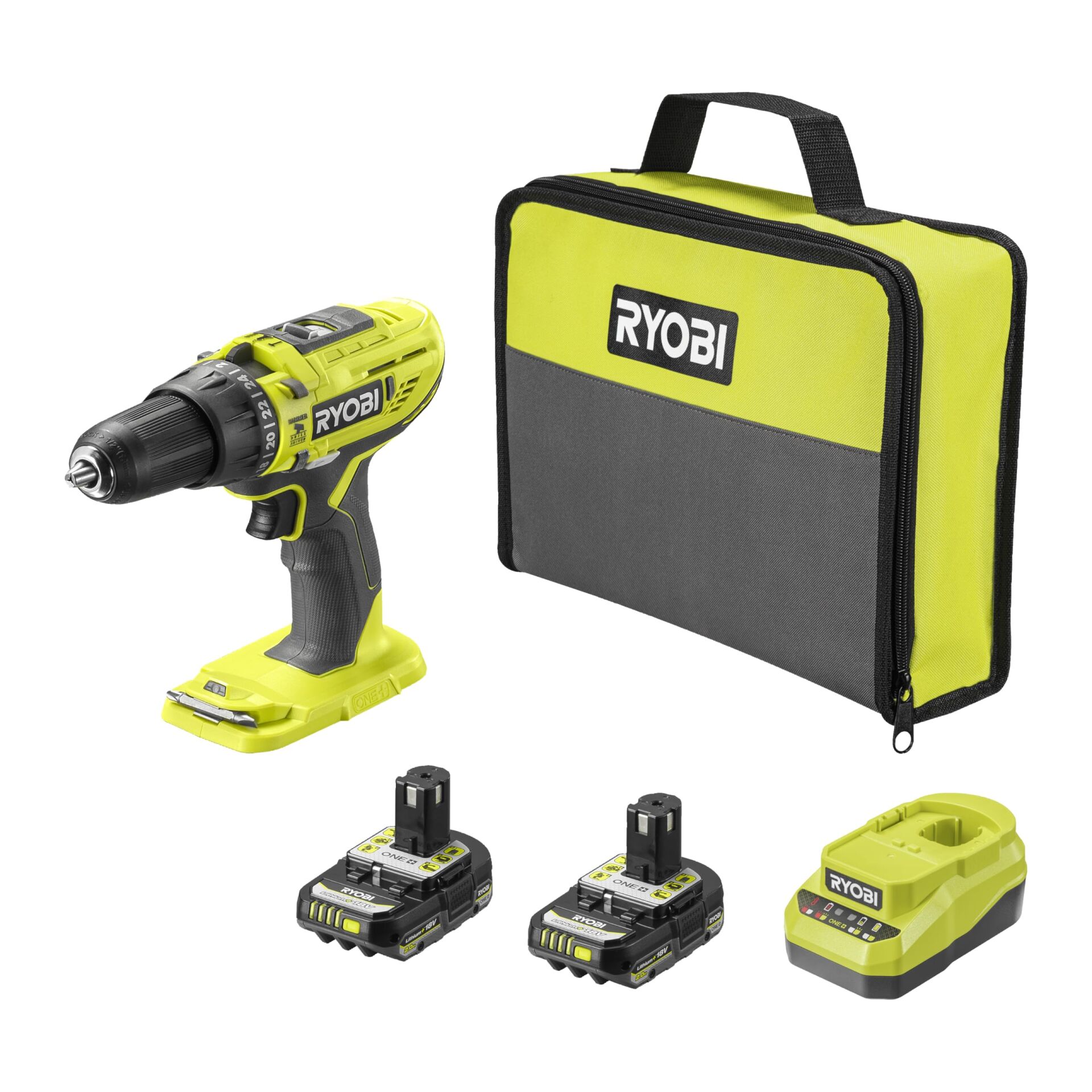 Ryobi R18PD32-2C20SP 18V 2x2.0Ah Çift Akülü Darbeli Matkap - 5133006953