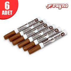 Rayno Ahşap Rötuş Kalemi Seti Huş Kahverengi 6 Lı - RYN10461