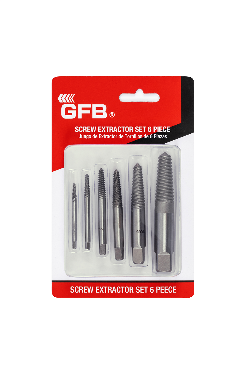 Gfb 3951 Hafif Hizmet Ters Kılavuz Seti 6 Parça Kırılmış Vida Civata Sökme Aparatı 3-25 mm