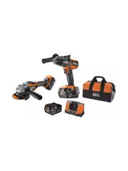 AEG 2'li Akülü Set JP18A2-502B 18V Akülü Set BSB18C3BL Darbeli Matkap + BEWS18-125BL Avuç Taşlama Çift akülü 2x5.0Ah- 4935480951