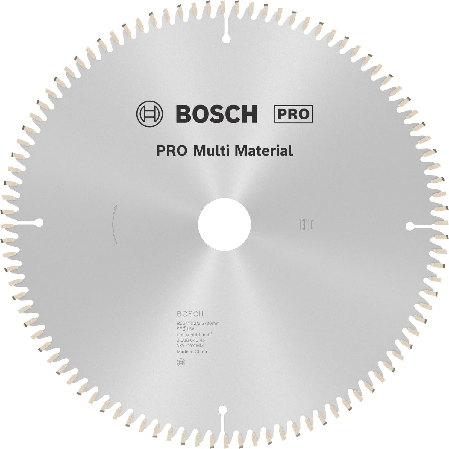 Bosch Multimaterial Daire Testere Bıçağı 254 x 30 mm 96 Diş Çoklu Malzeme İçin Kesim 2608640451