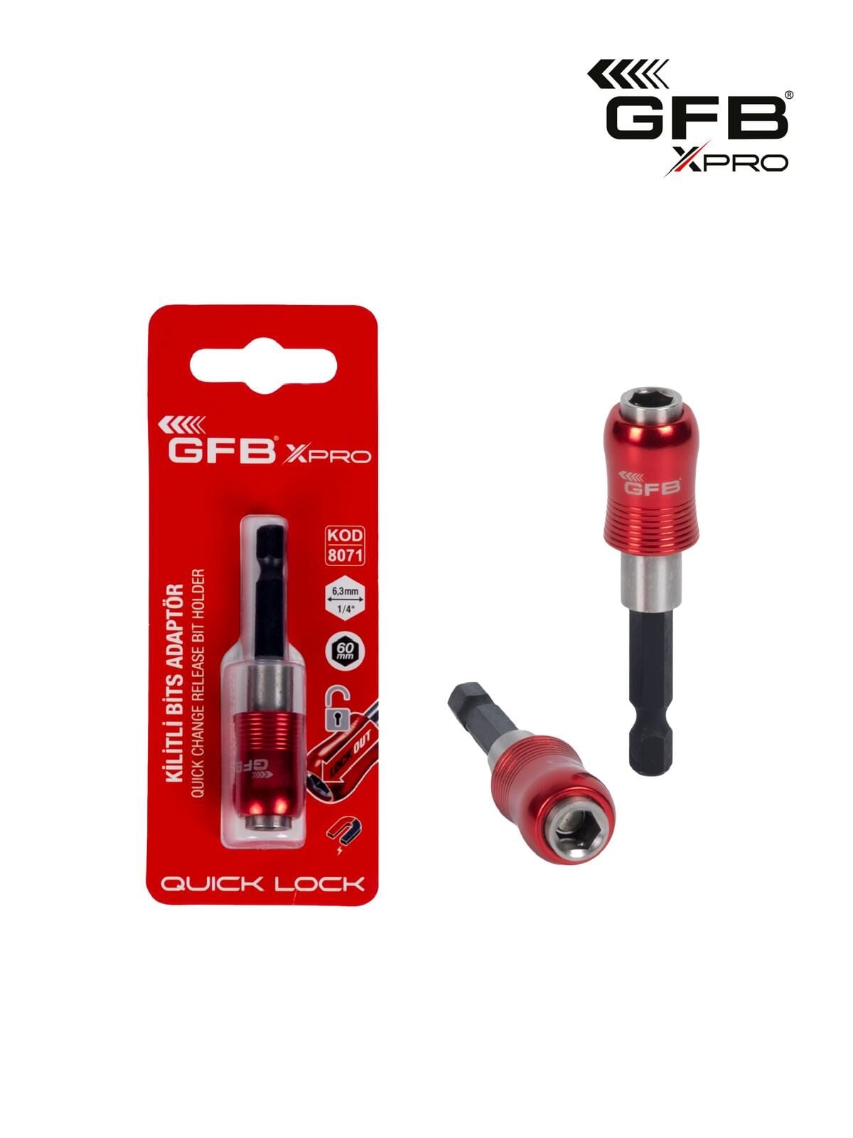 Gfb 8071 Xpro Manyetik Kilitli Bits Uzatma Adaptörü 60 mm