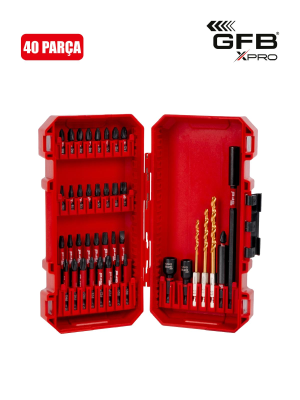 Gfb 8105 Xpro Darbeli Tornavida Bits Uç Seti 40 Parça