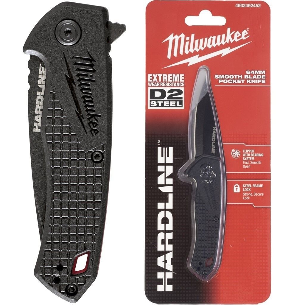Milwaukee Hardline Katlanır Düz Ağızlı Bıçak 64 mm - 4932492452