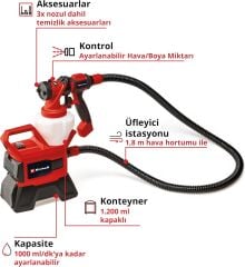Einhell TE-SY 18/90 Li - Solo Akülü Sprey Boya Sistemi- 4260040