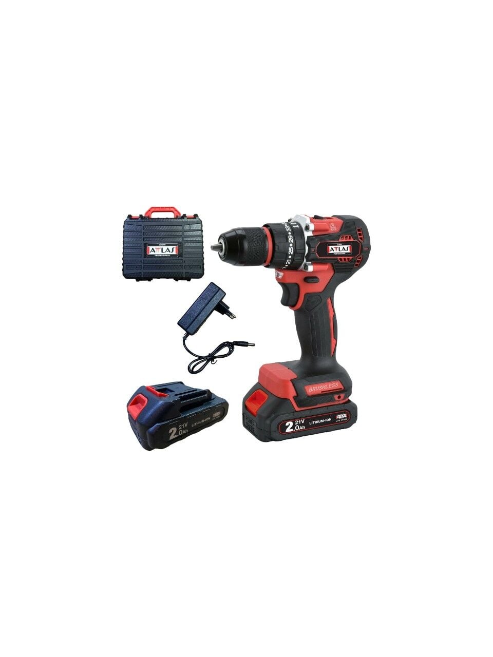 Attlas ATBL16PD-202C 16V 2x2.0Ah Çift Akülü Akülü Kömürsüz Darbeli Matkap 45 NM Tork - A0104083