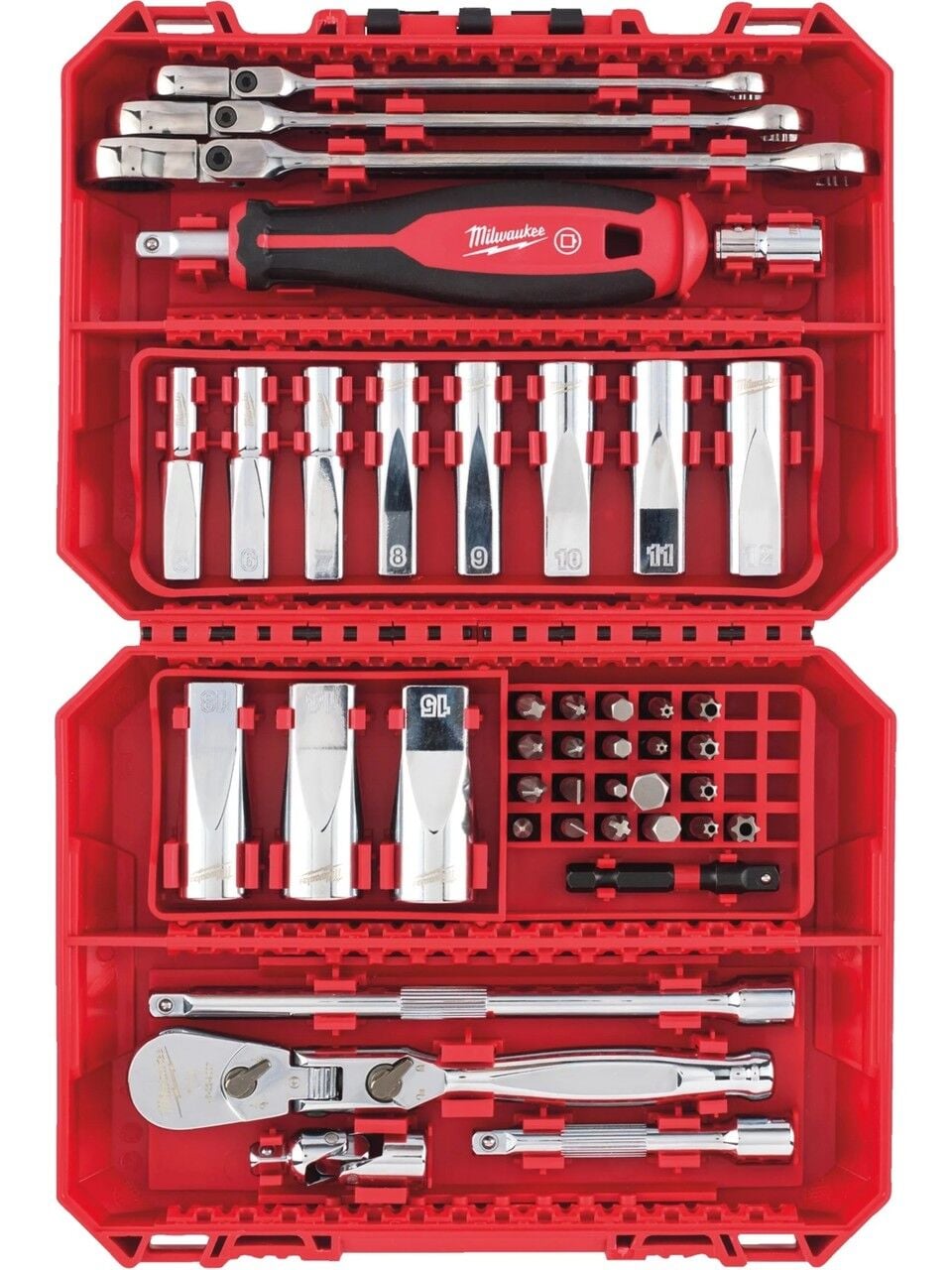 Milwaukee 1/4'' Cırcır Tornavida Kollu Lokma Set 42 Parça- 4932498382