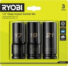 Ryobi RHDIS3PC 1/2'' 3 Parça Derin Lokma Seti 17-19-21 mm - 5132006070