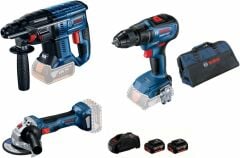 Bosch GSR 18V-50 + GBH 180 + GWS 180 2 x GBA 18V 3'Lü Set 5.0AH 18V - 0615990M32