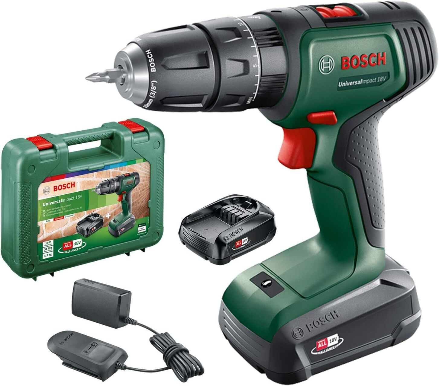 Bosch Universalimpact 18 V Çift Akülü 1.5 Ah Darbeli Matkap - 06039D4102