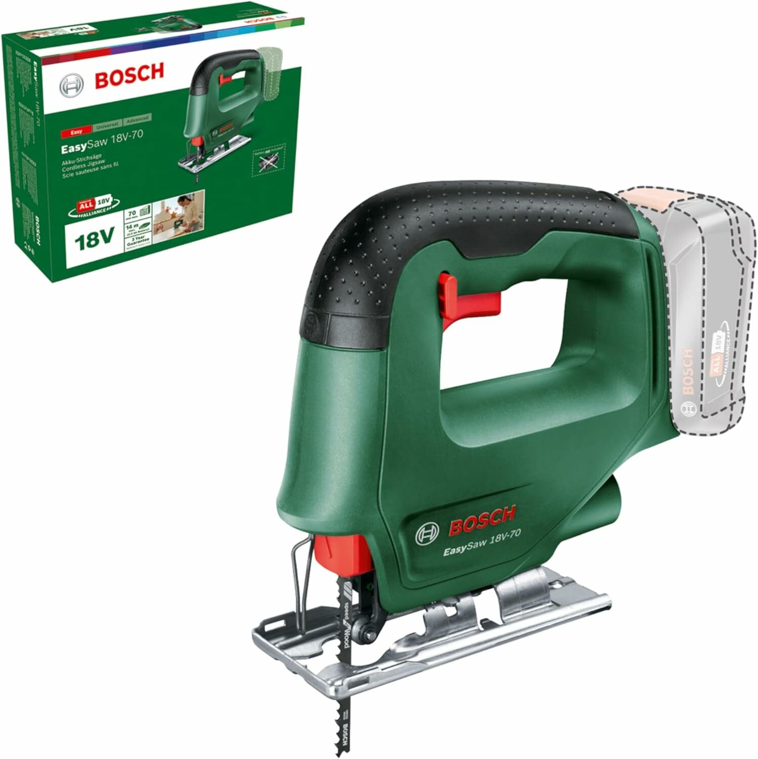 Bosch Easysaw 18V Akülü Dekupaj Testeresi Solo (Akü ve Şarj Cihazı Dahil Değildir) - 0603012000