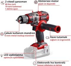Einhell TP-CD 18/80 Li BL - Solo Akülü Darbesiz Vidalama - 4514300