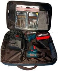 Bosch GSR 18V-50 2x2,0Ah Çift Akülü Vidalama Seti + 43 Parça Set - 06019H5004