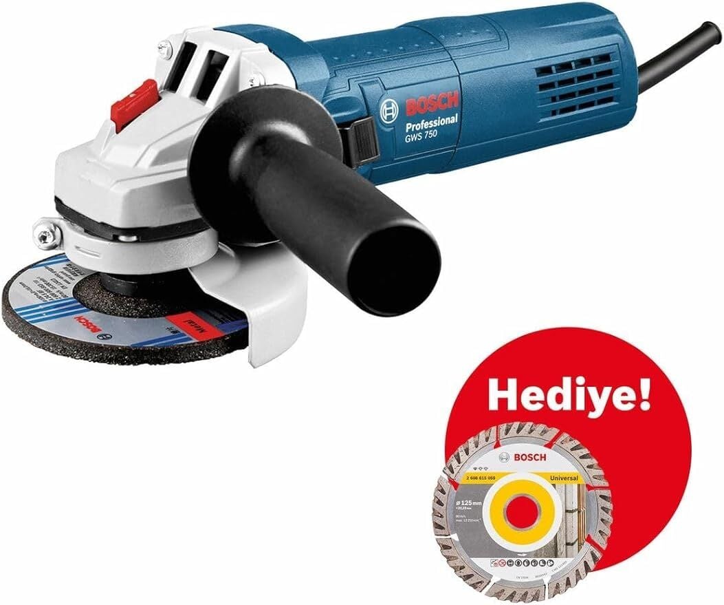 Bosch Professional GWS 750-125 mm Avuç Taşlama Makinesi + 1 Adet Disk - 060139400D