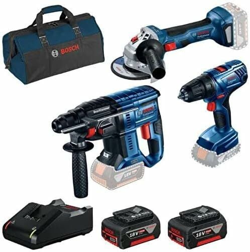 Bosch GBH 180-Li + GSR 180-Li + GWS 180-Li + Raf Bag Takım Çantalı 2x4 Ah Akülü Elektrikli El Aletleri Seti - 0615990M8Y