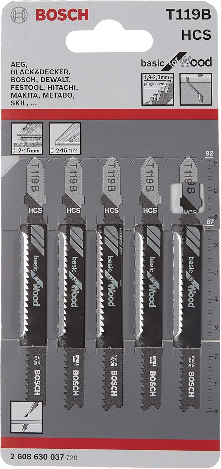 Bosch T119B Ahşap Dekupaj Testere Bıçağı 5 Adet - 2608630037