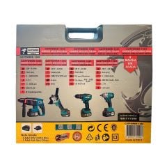 Catpower 1380 Kömürsüz 20V 4.0Ah 3 Akülü 4’lü Set - Kırıcı Delici - Avuç Taşlama - Darbeli Vidalama - Somun Sıkma