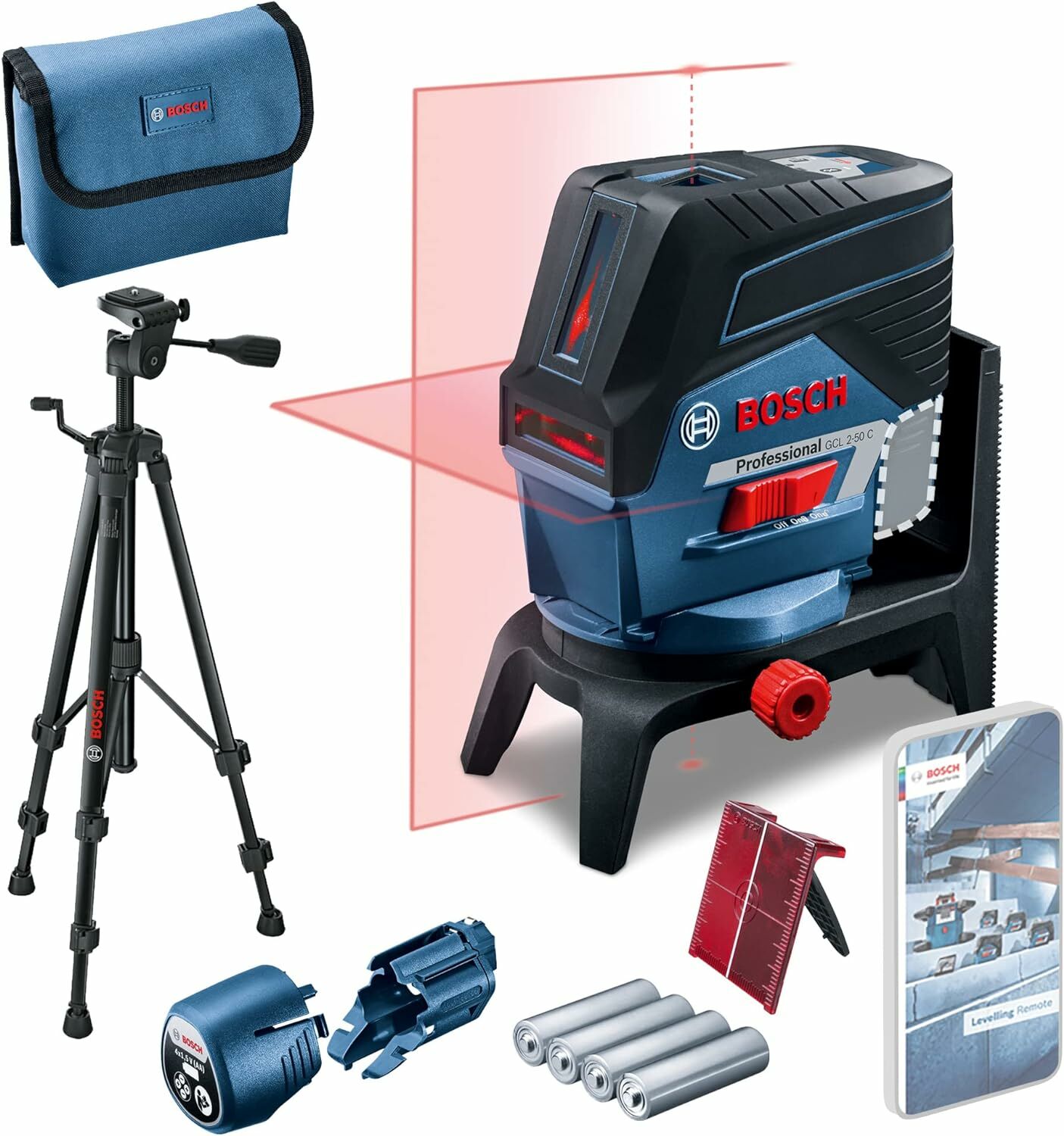 Bosch Professional GCL 2-50 C Çizgi Lazeri +RM2 + BT150 - 0601066G02