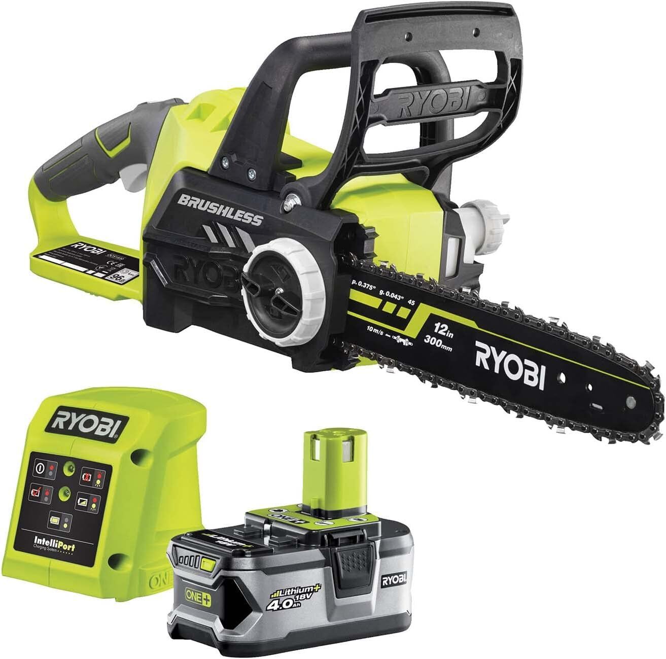 Ryobi RCS1830-140B Kömürsüz Ağaç Kesme Motoru 30cm 18V ONE + Tek Akülü 4.0Ah  - 5133005547