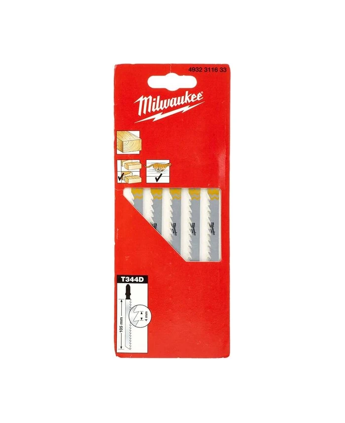 Milwaukee Ahşap Dekupaj Bıçağı T344D 105 mm Hızlı Kesim 5'li- 4932311633