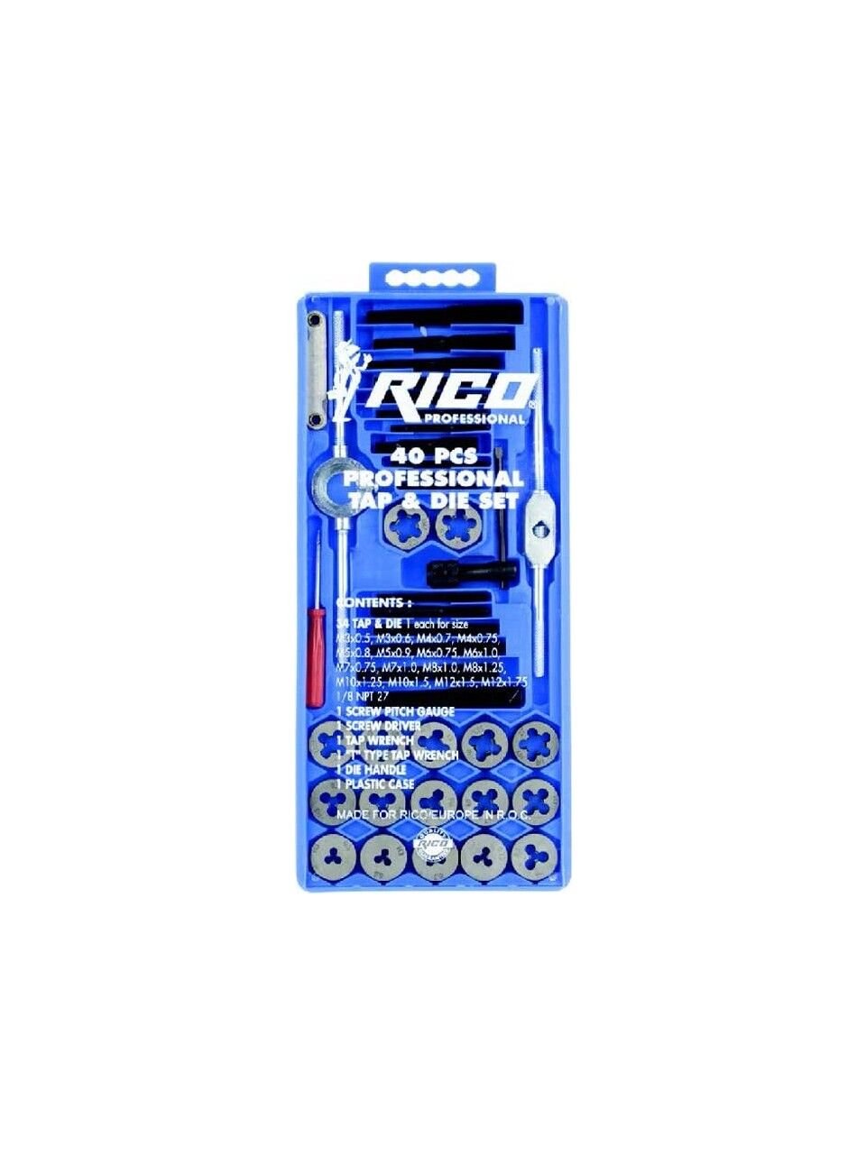 Rico 40 Parça Klavuz Pafta Seti Metrik Set Kılavuz Pafta-005-RC3240