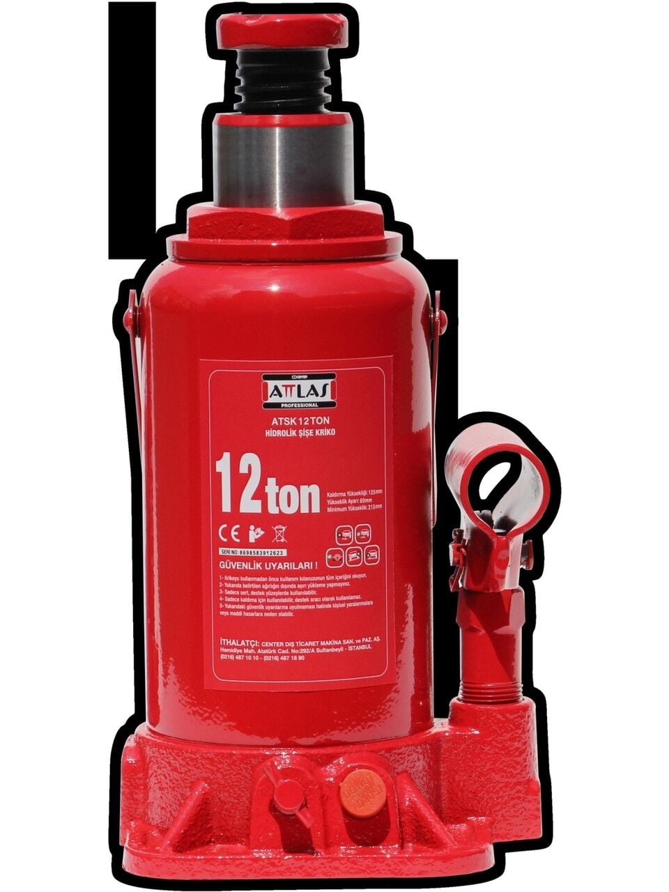 Attlas Atsk 12 Ton Hidrolik Şişe Kriko - A1201006