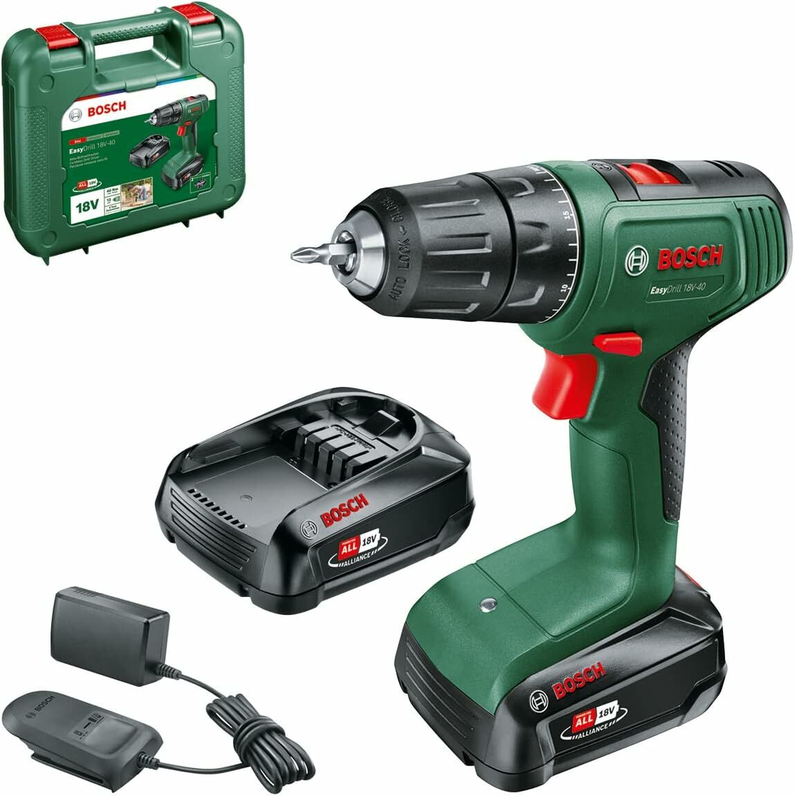 Bosch EasyDrill 18V-40 2.0Ah Çift Akülü Matkap - 06039D8005