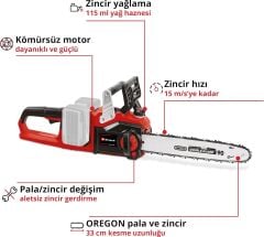 Einhell GE-LC 36/35 Li-Solo Akülü Ağaç Kesme Makinesi - 4501780