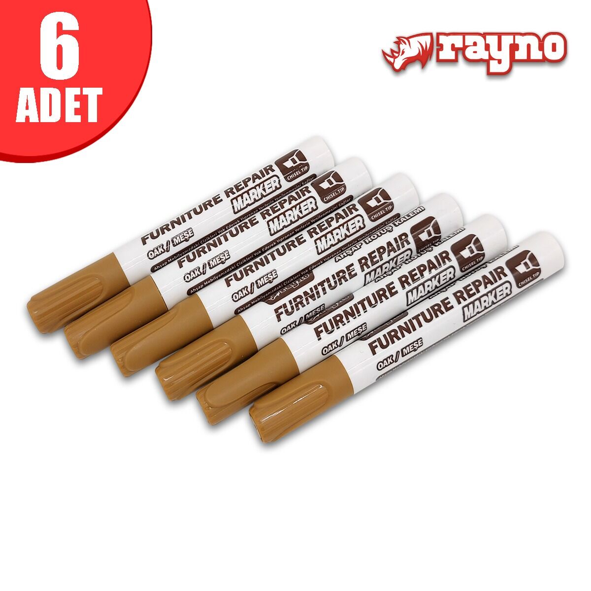 Rayno Ahşap Rötuş Kalemi Seti Meşe 6 Lı - RYN10462