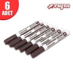 Rayno Ahşap Rötuş Kalemi Seti Ceviz 6 Lı - RYN10460