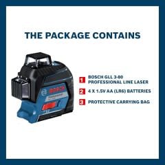 Bosch Professional GLL 3-80 Çizgi Lazer - 0601063S00